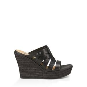 UGG Melinda (Black Leather) Women's Wedge Shoes Size 10